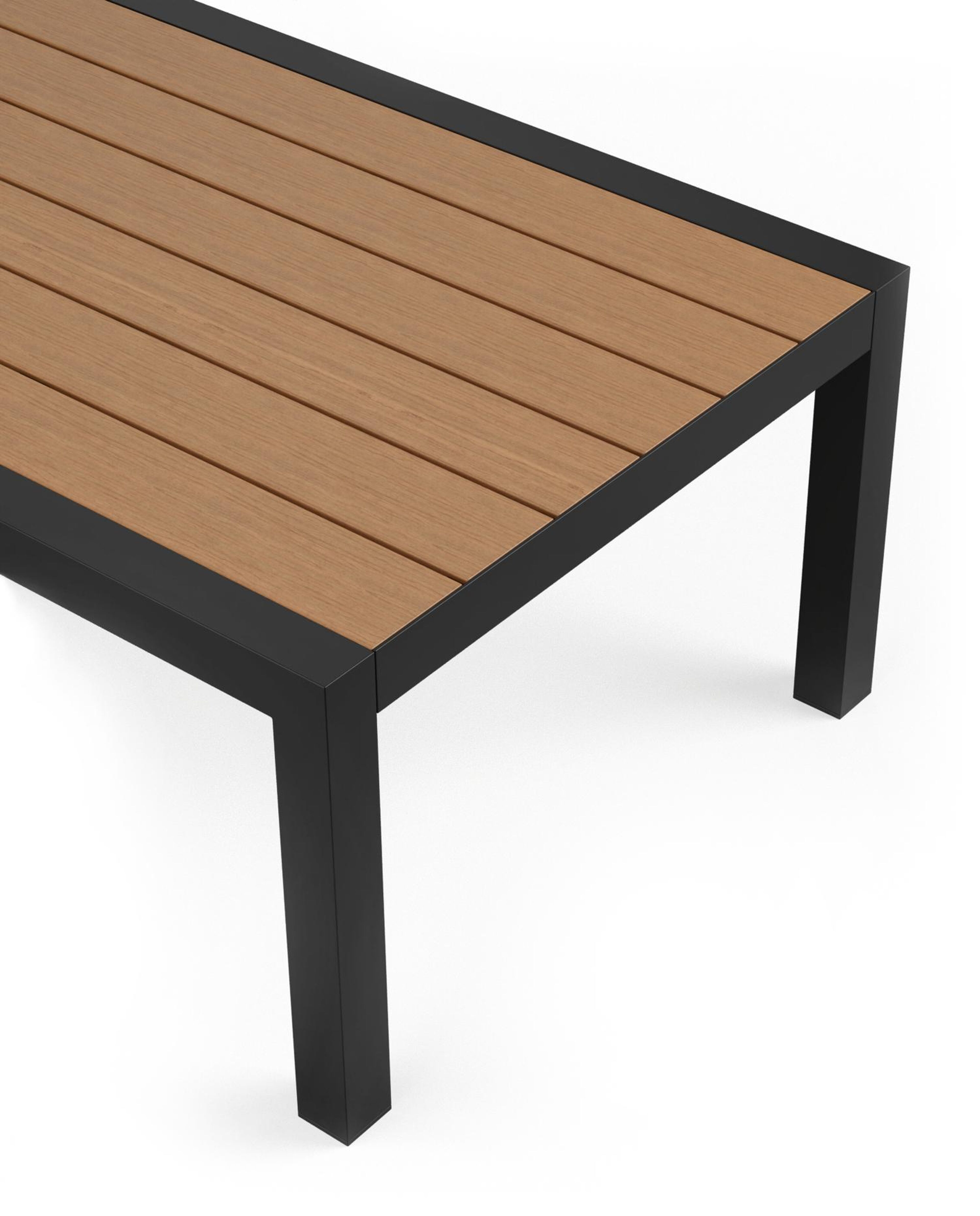 Table basse Alcudia en aluminium gris et polywood - Lg. 120 x Lrg. 70 x Haut. 43 cm