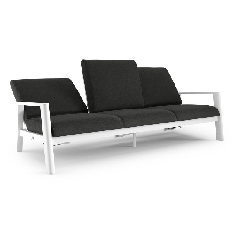 Cirello loungebank in wit aluminium met chartres sooty all weather sunbrella® luxe kussen