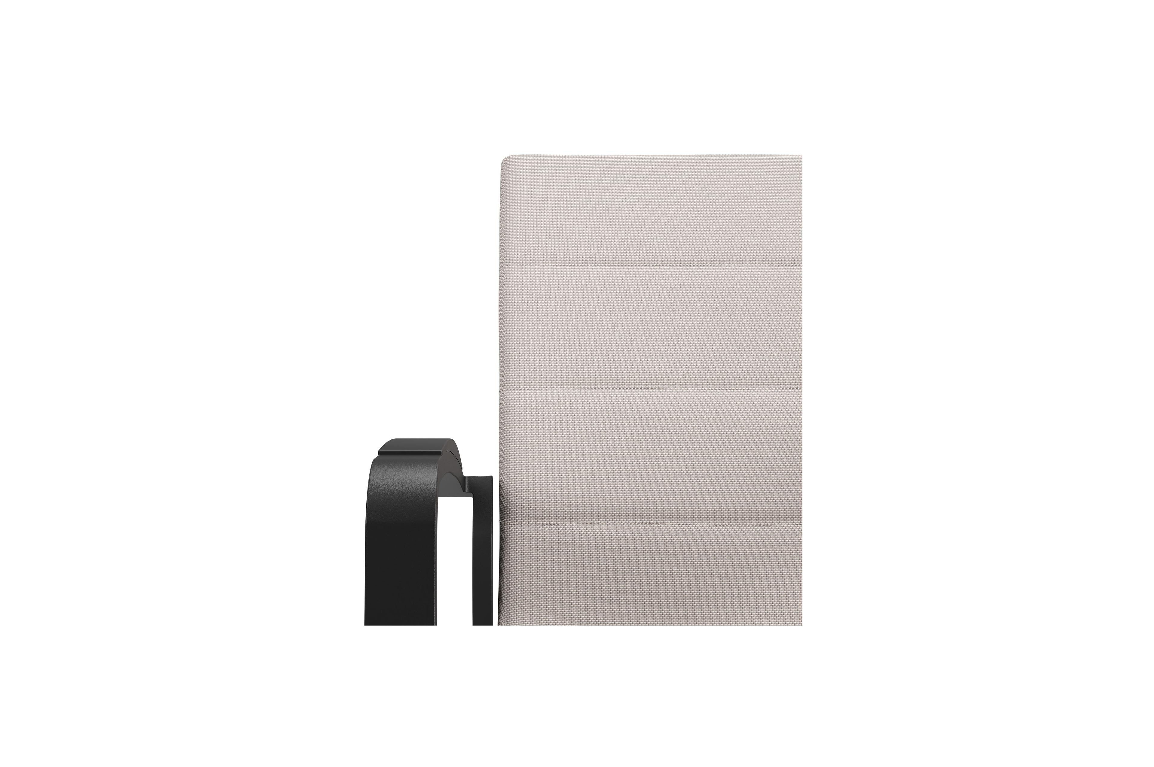 Lioni stapelbare tuinstoel in zwart aluminium en beige luxe textilene