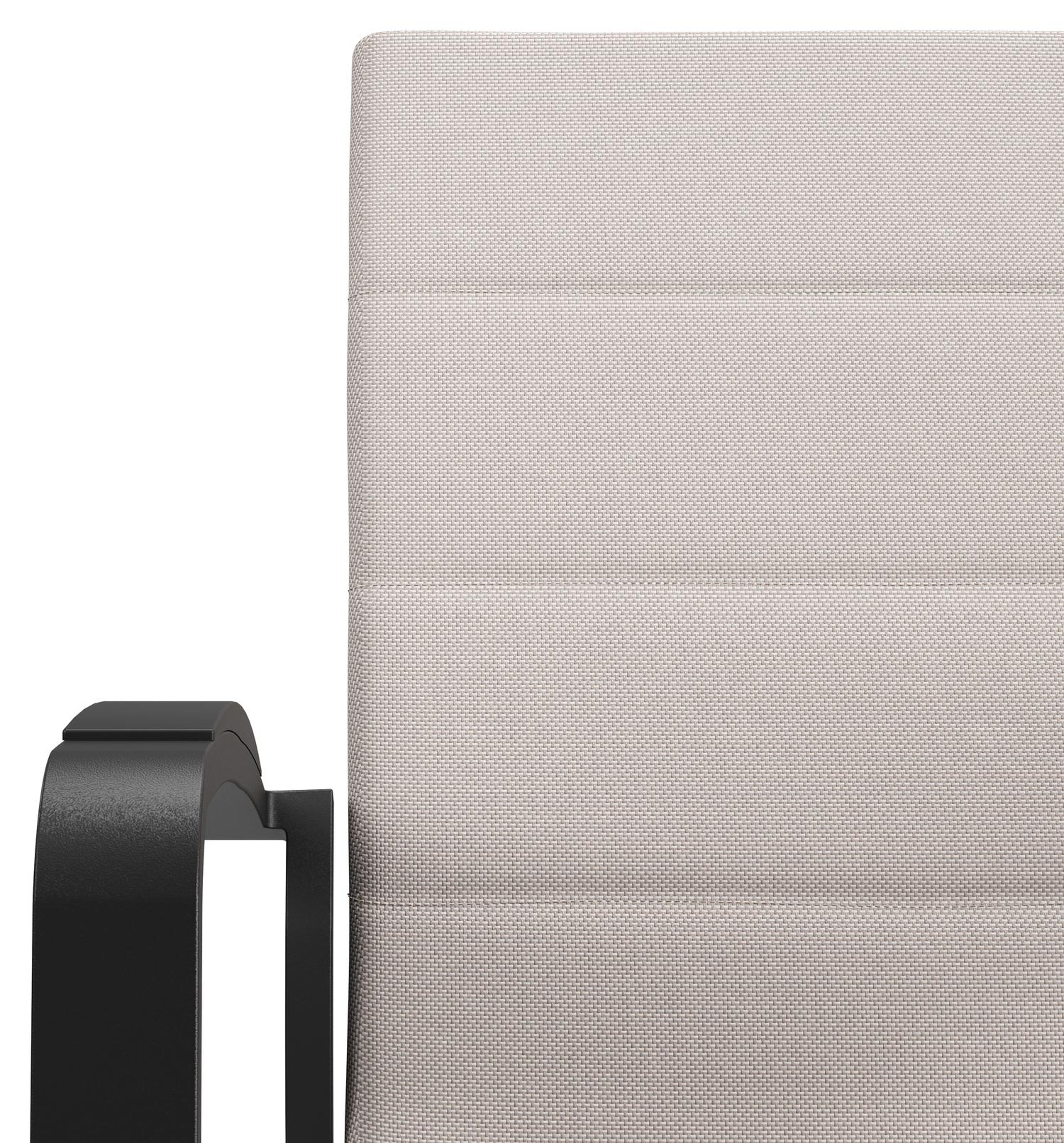 Lioni stapelbare tuinstoel in zwart aluminium en beige luxe textilene