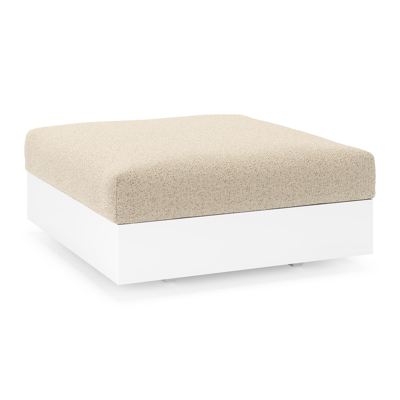 Como poef in wit aluminium met bora forest all weather cosytica kussen