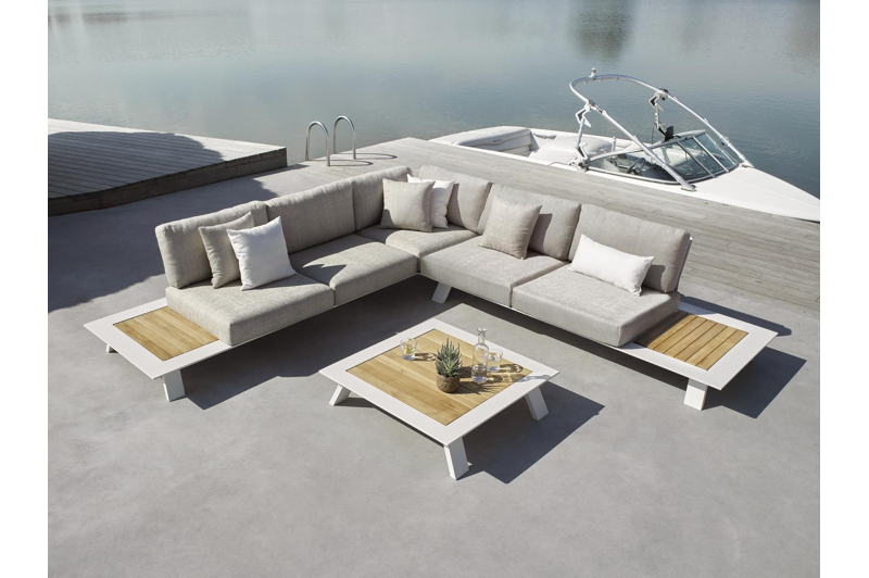 Sierkussen 45 x 45 cm in all weather sunbrella® luxe chartres pewter