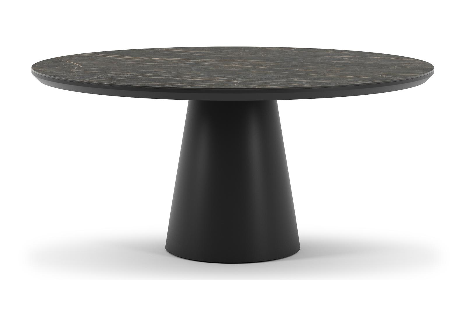 Table de jardin Donato en aluminium noir et céramique pleine black obsession - Dia. 148 x H 76 cm