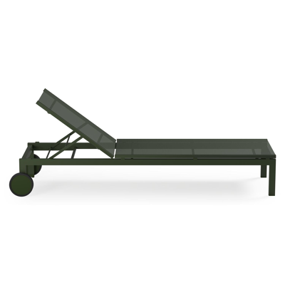 Caravelle verstelbaar ligbed in groen aluminium