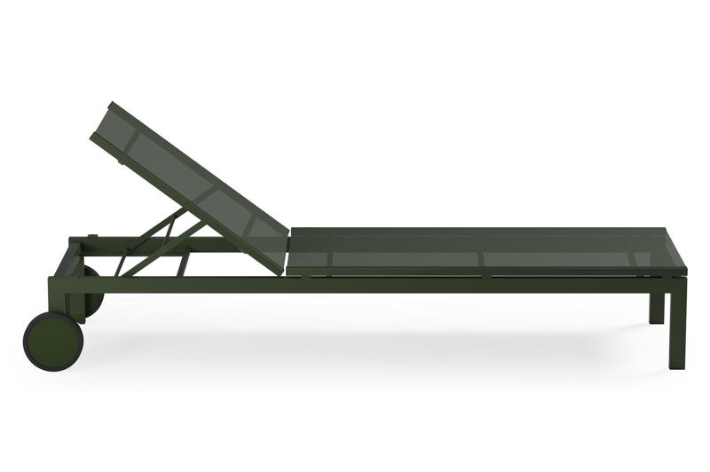 Caravelle verstelbaar ligbed in groen aluminium