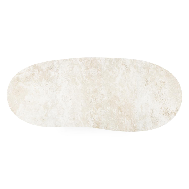 Table de jardin Organo organique en aluminium noir et céramique pleine Rapolano Lg. 280 x Lrg. 120 cm