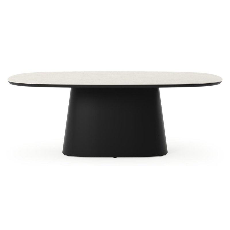 Amico tuintafel bombo xl in zwart aluminium en volkeramiek Shilin - L 210 x B 148 x H 73.5 cm