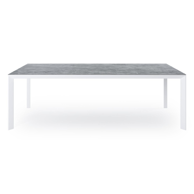 Table de jardin Malito en aluminium blanc et ceramique pleine mar del plata - Lg. 240 x Larg. 100 x H 75,1 cm
