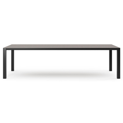 Como tuintafel rechthoekig in zwart aluminium en volkeramiek wulong - L 280 x B 110 x H 75 cm