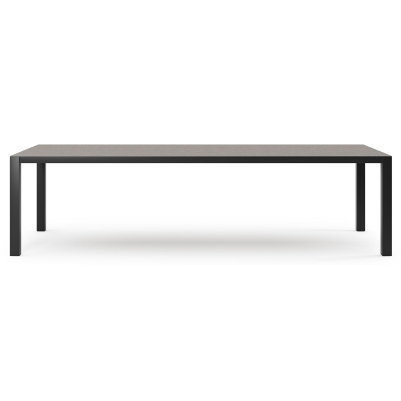 Como tuintafel rechthoekig in zwart aluminium en volkeramiek wulong - L 280 x B 110 x H 75 cm