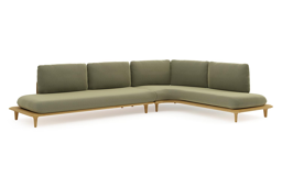 Chaise longue links + 3-zit