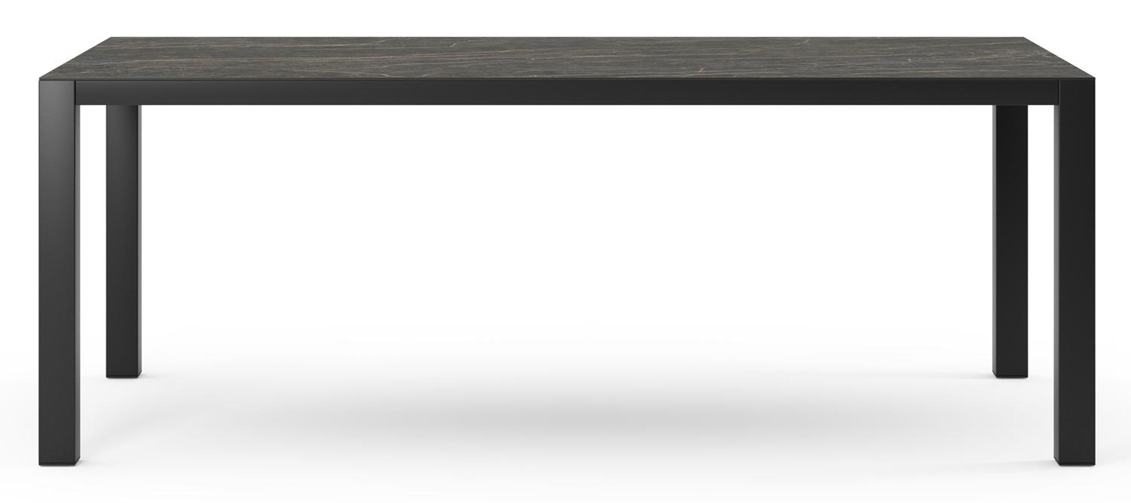 Como tuintafel rechthoekig in zwart aluminium en volkeramiek black obsession - L 200 x B 100 x H 75 cm