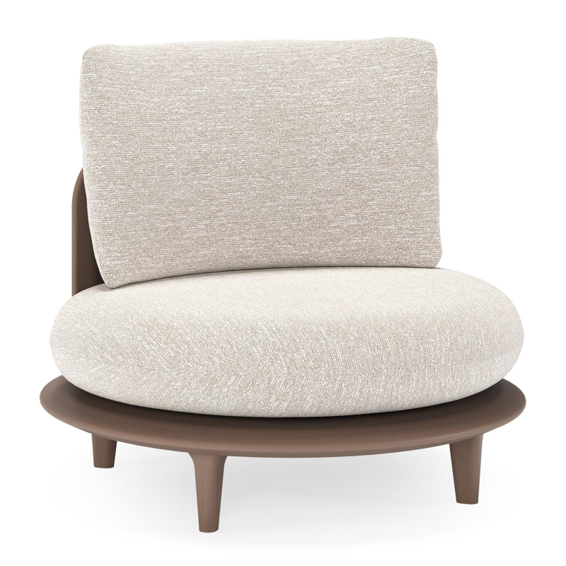 Bomero loungestoel in taupe aluminium met tundra sand all weather sunbrella® luxe kussen