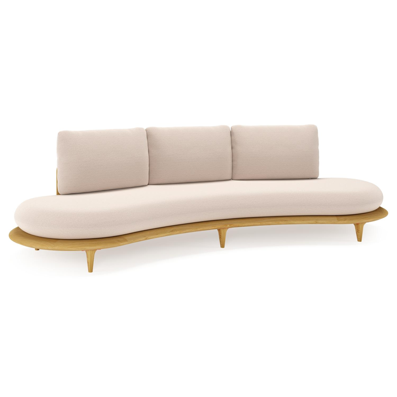 Bomero loungebank in teak met wander pilat all weather sunbrella® luxe kussen