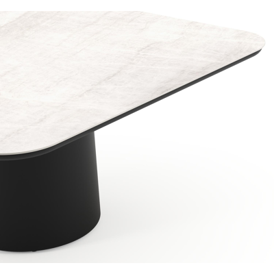 Amico tuintafel afgerond vierkant in zwart aluminium en volkeramiek Taj Mahal - L 148 x B 148 x H 73.5 cm