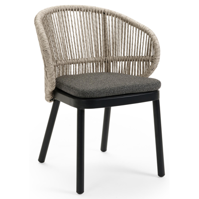 Lugano stoelkussen in All Weather Cosytica catania black