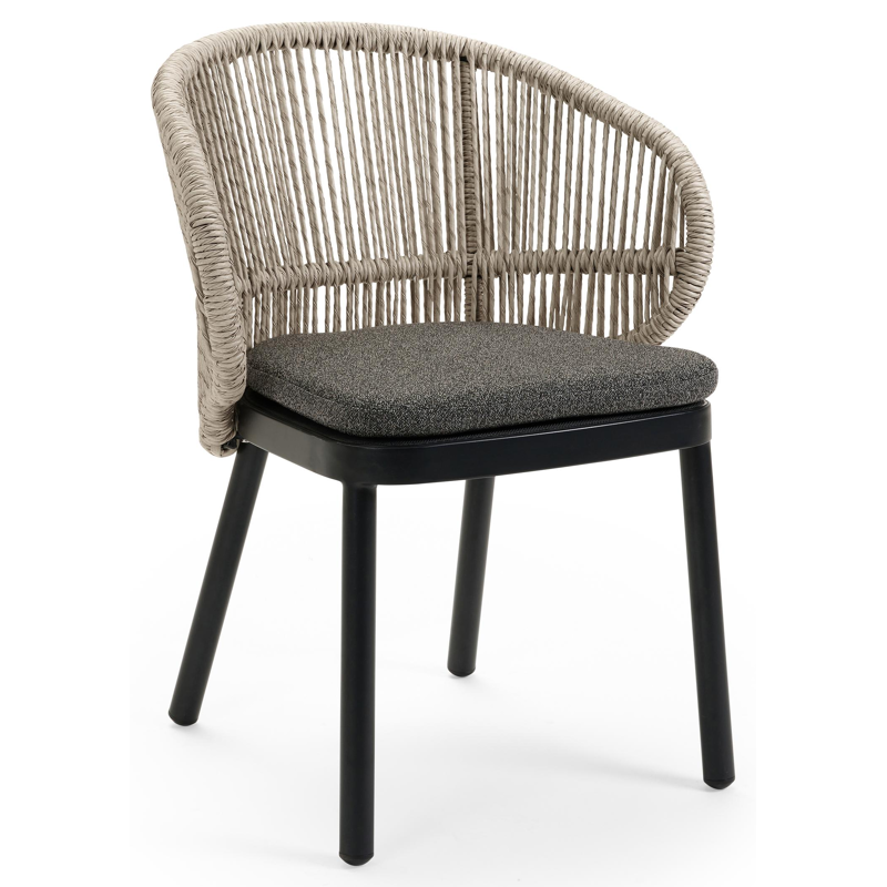 Lugano stoelkussen in All Weather Cosytica catania black