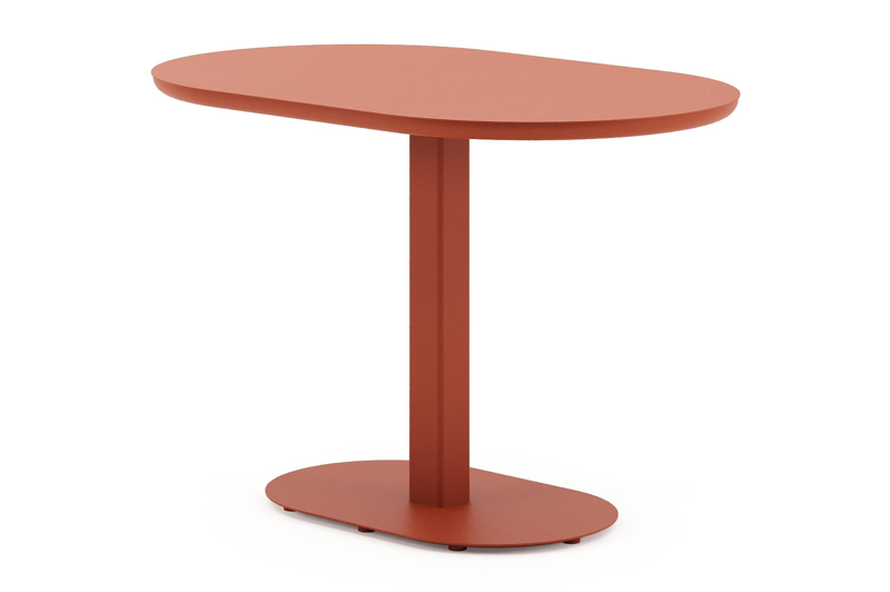 Teramo kantelbare tuintafel rechthoekig afgerond in roestbruin aluminium - L 110 x B 70 x H 74 cm