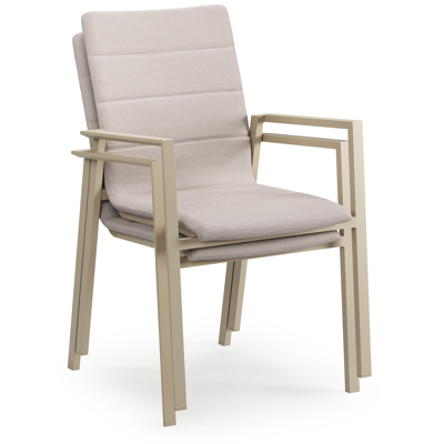 Cirello tuinstoel in beige aluminium en beige luxe textilene