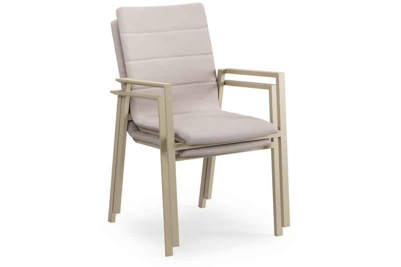 Cirello tuinstoel in beige aluminium en beige luxe textilene