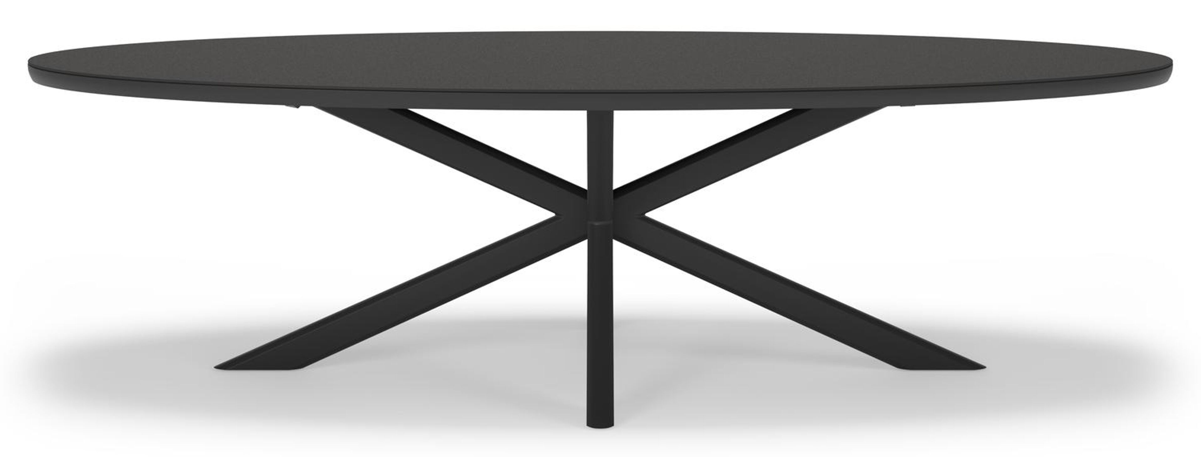 Ensemble de jardin Pamplona en aluminium noir et sintered stone notte minerale avec 10 chaises de jardin Gerona