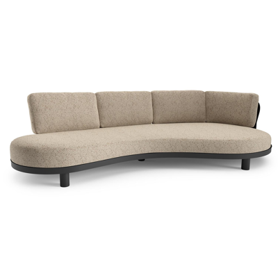 Donato loungebank in zwart aluminium met bora jungle all weather cosytica kussen