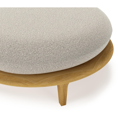 Bomero poef in teak met firenze sand all weather solica kussen