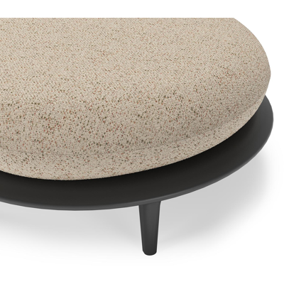 Bomero poef in zwart aluminium met bora jungle all weather cosytica kussen