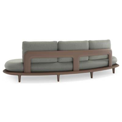 Bomero loungebank in taupe aluminium met savane leaf all weather sunbrella® luxe kussen