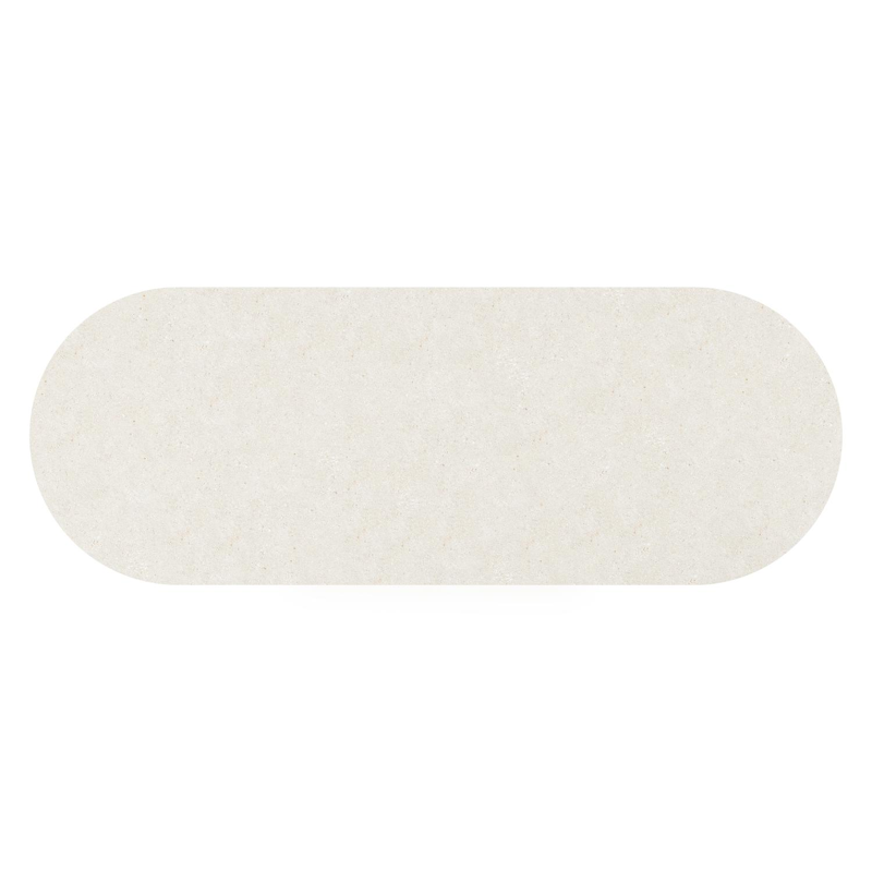 Organo tuintafel ovaal in wit aluminium en volkeramiek  shilin - L 300 x B 110 x H 74 cm