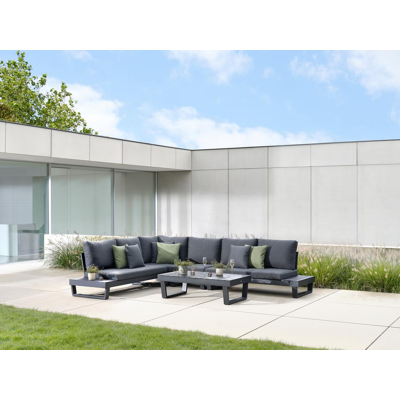 Modica loungetafel in zwart aluminium - L 130 x B 72 x H 38 cm