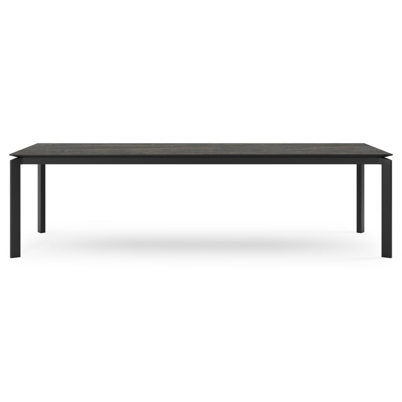 Cirello tuintafel in zwart aluminium en volkeramiek black obsession - L 280 x B 110 x H 75 cm