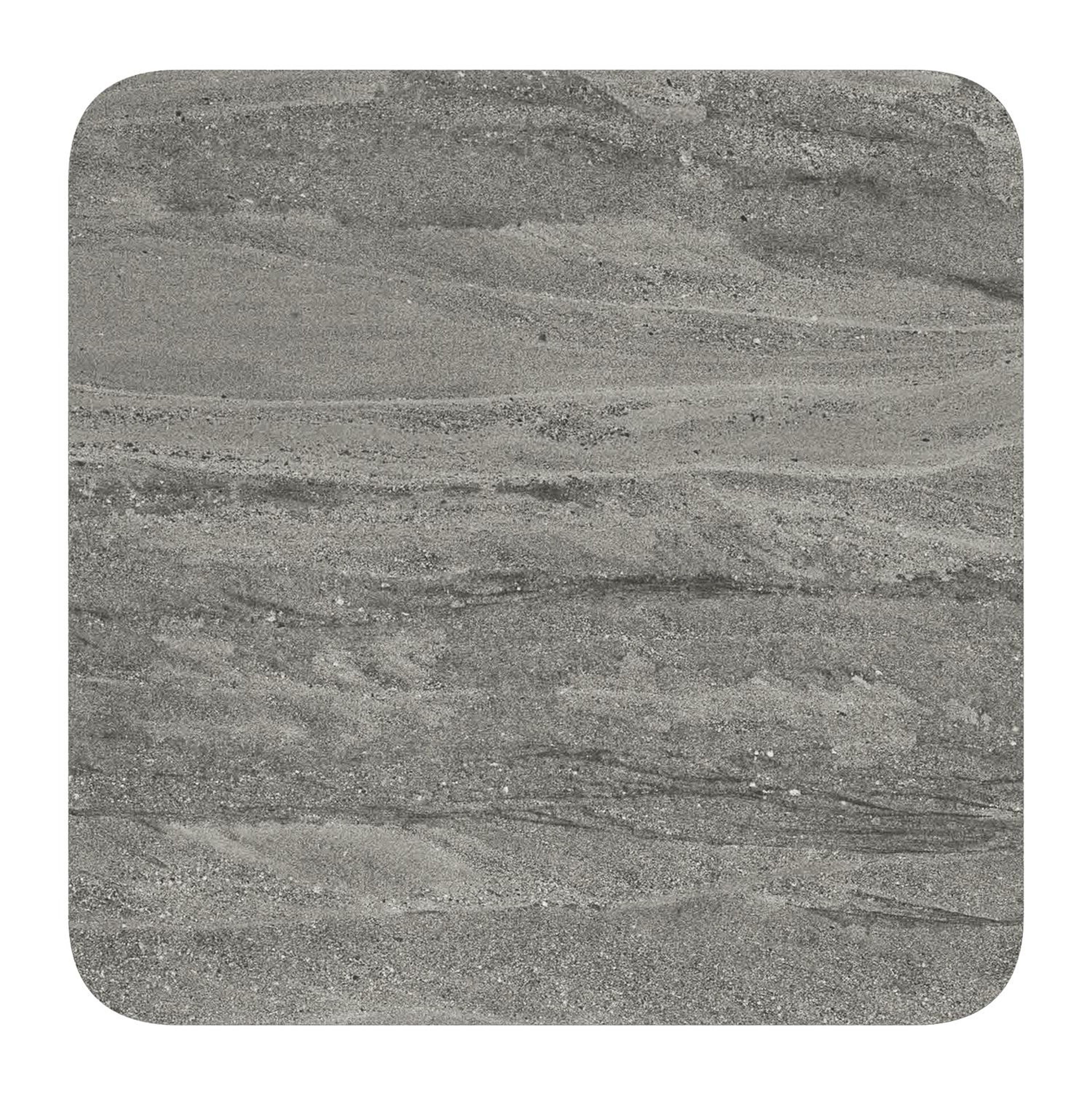 Fano kantelbare tuintafel vierkant afgerond in zwart aluminium en volkeramiek aspen grey - L 80 x B 80 x H 73 cm