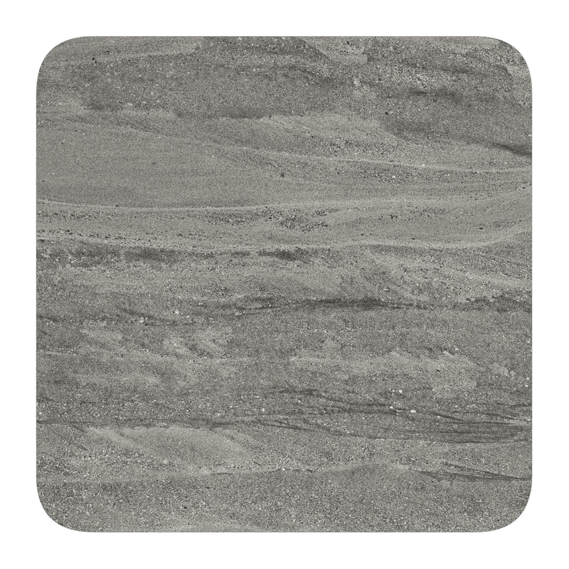 Fano kantelbare tuintafel vierkant afgerond in zwart aluminium en volkeramiek aspen grey - L 80 x B 80 x H 72.5 cm