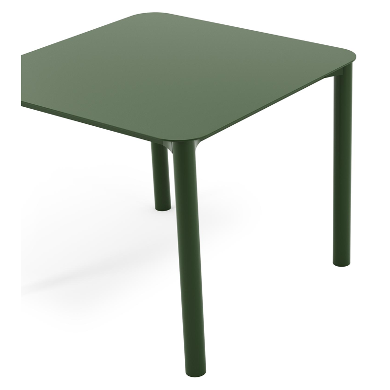 Orso tuintafel afgerond vierkant in groen aluminium - L 90 x B 90 x H 75 cm