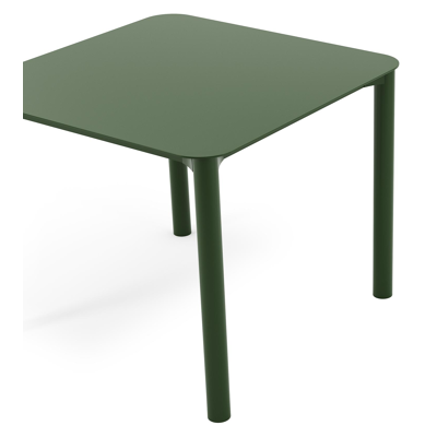 Orso tuintafel afgerond vierkant in groen aluminium - L 90 x B 90 x H 75 cm