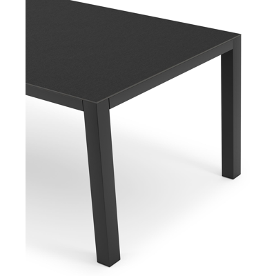 Como tuintafel in zwart aluminium en volkeramiek nero black - L 200 x B 100 x H 75 cm
