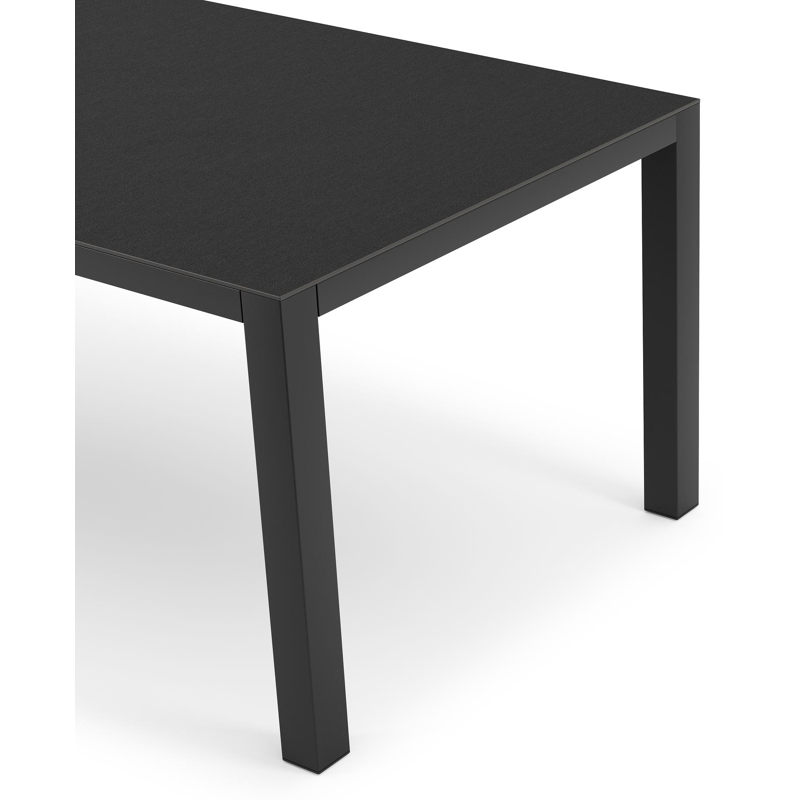 Como tuintafel in zwart aluminium en volkeramiek nero black - L 200 x B 100 x H 75 cm