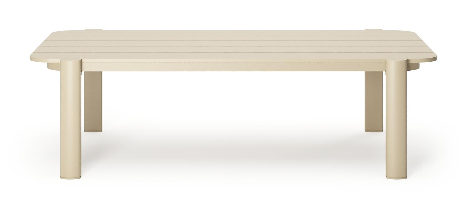 Table de basse Salamanca en aluminium beige - Lg. 120 x Lrg. 68,3 x Haut. 34,4 cm