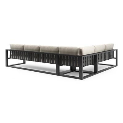 Verato loungehoek in zwart aluminium met althea off white all weather cosytica kussen