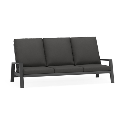 VENETO lounge 3-SEATER w/ADJ BACK alu BLACK+ AW SUNBRELLA PREMIUM