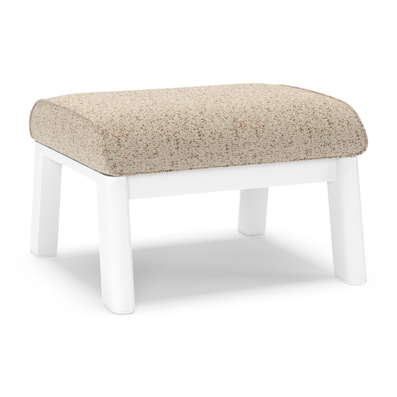 Cirello poef in wit aluminium met bora jungle all weather cosytica kussen