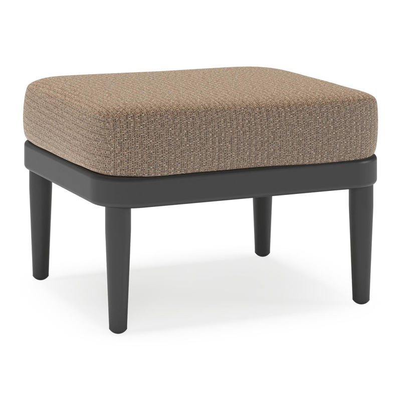 Pouf Orso en aluminium noir et coussins en all weather solica Firenze Bamboe