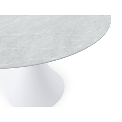 Fano tuintafel in wit aluminium en volkeramiek zaha stone - Dia. 110 x H 75 cm