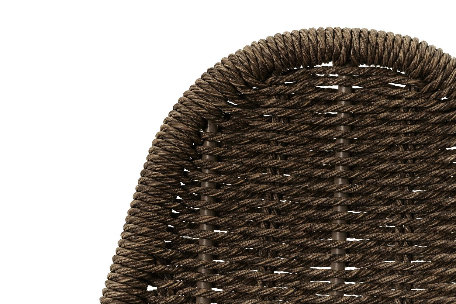 Pagino tuinstoel in wit aluminium en koffie wicker