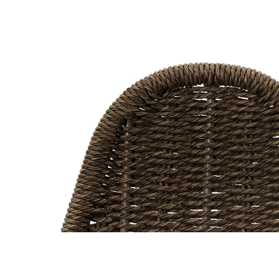 Pagino barstoel in zwart aluminium en bruin wicker