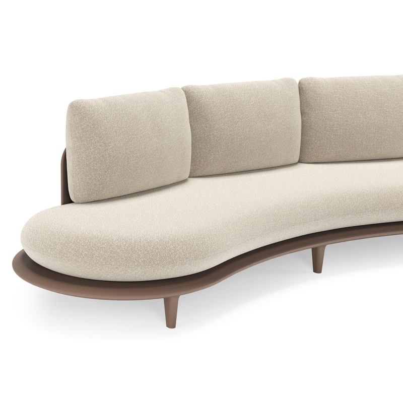 Bomero loungeset in taupe aluminium met marbella ecru all weather cosytica kussen