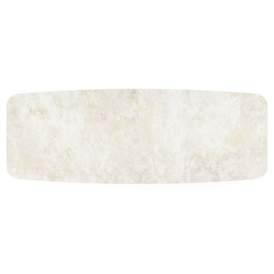 Table de jardin Pagino forme de bateau en aluminium blanc et céramique pleine Rapolano Lg. 315 x Lrg. 115 cm