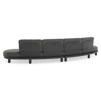 Donato loungebank in zwart aluminium met all weather cosytica Catania Black kussen