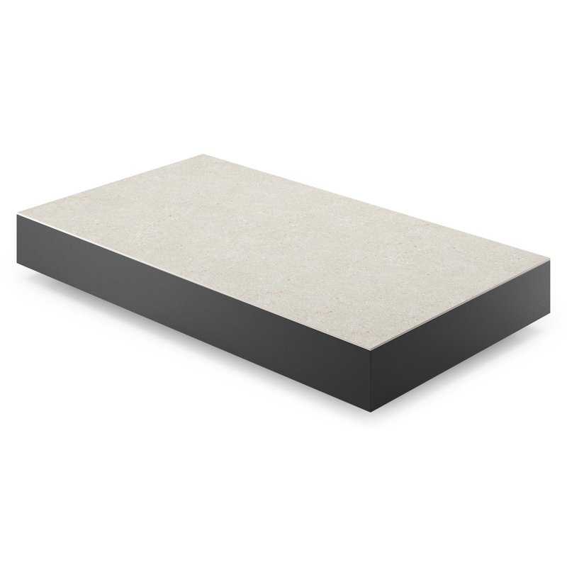 Table basse Como en aluminium noir et céramique pleine shilin - Lg 140 x B 80 x H 20 cm